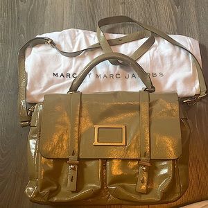Marc by Marc Jacobs olive green patent leather